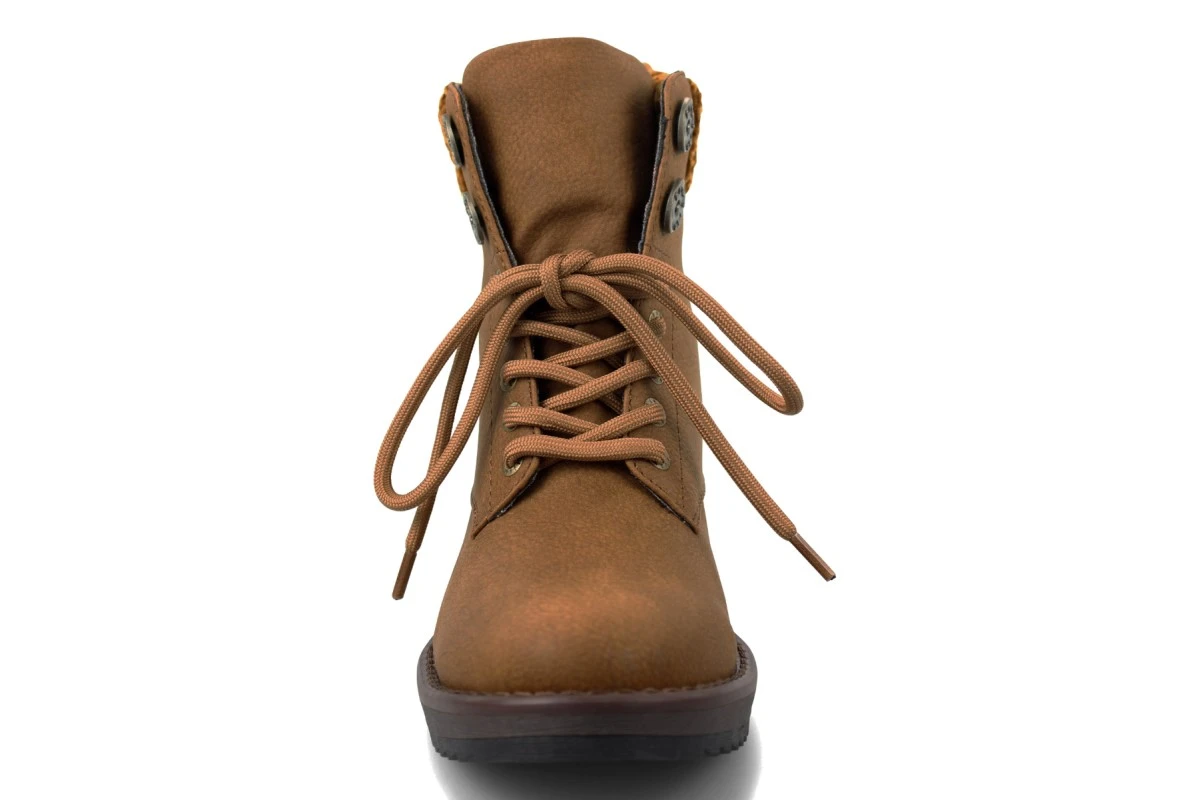 Blowfish Chomper Wheat Tan Lace Up Low Wedge Heel Vegan Ankle Boots 4 Blowfish Chomper Wheat Tan Lace Up Low Wedge Heel Vegan Ankle Boots - Image 2