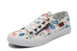 Blowfish Coyote White Prickly Print Cactus Floral Lace Up Womens Canvas Trainers