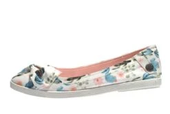 Blowfish Gimlet White Prickly Print Floral Canvas Flat Ballet Shoes