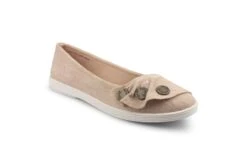 Blowfish Gogogo Blush Smokey Twill Beige Canvas Flat Ballet Shoes