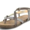 Blowfish Granola B Ash Lunar Street Grey Silver Flat Strappy Sandals -Fashion Shoe Store blowfish granola b ash lunar street grey silver flat strappy sandals 60109