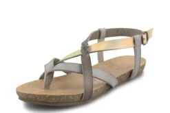 Blowfish Granola B Ash Lunar Street Grey Silver Flat Strappy Sandals