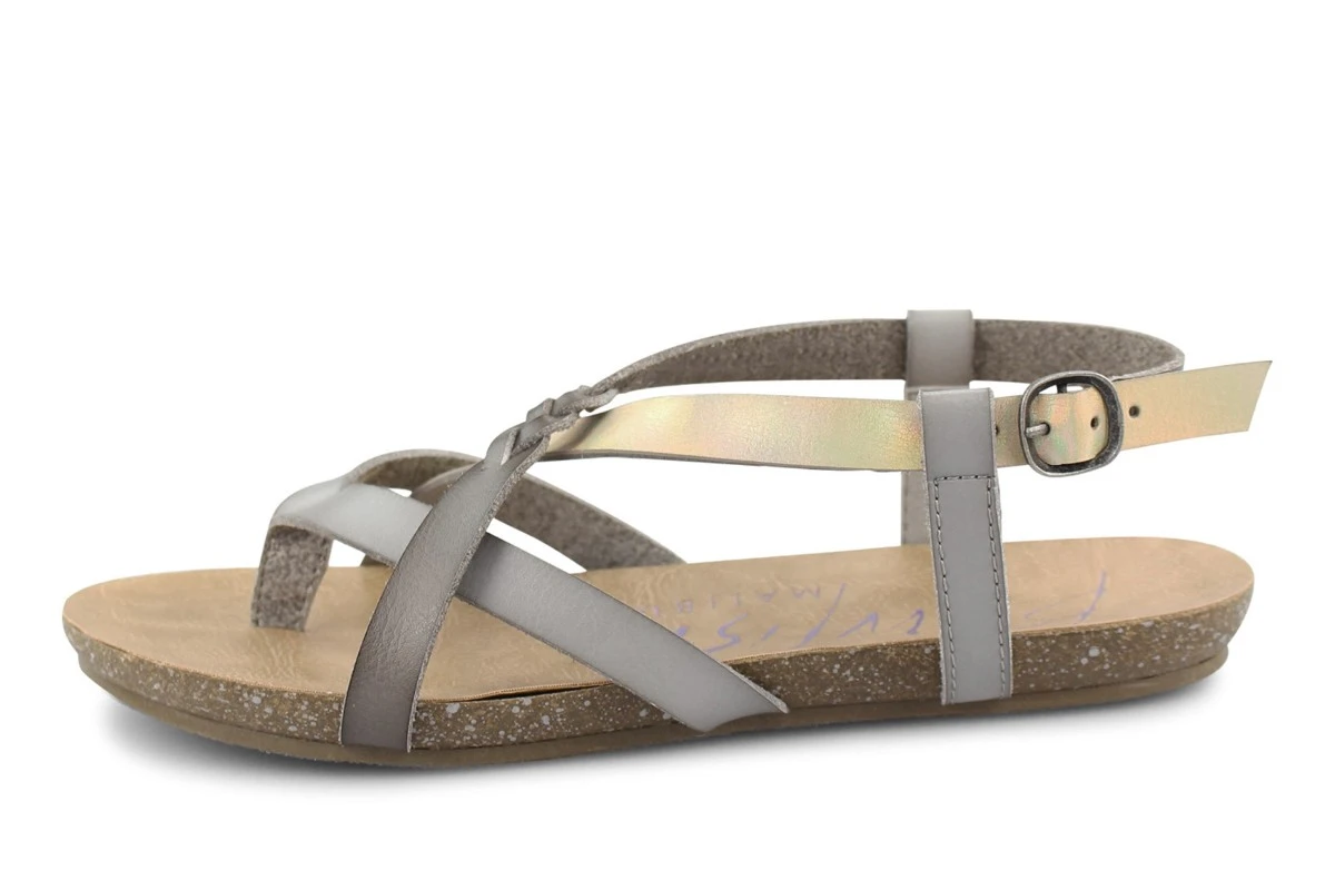 Blowfish Granola B Ash Lunar Street Grey Silver Flat Strappy Sandals 4 Blowfish Granola B Ash Lunar Street Grey Silver Flat Strappy Sandals - Image 2
