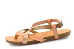 Blowfish Granola B Blonde Pearl Rose Gold Blush Tan Flat Strappy Sandals