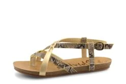 Blowfish Granola B Natural Coiled Love Gold Snake Flat Vegan Strappy Sandals