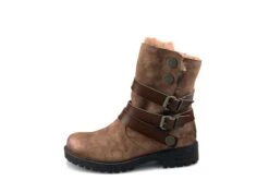 Blowfish Radiki SHR Caramel Tan Brown Low Heel Faux Fur Vegan Ankle Boots