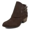 Blowfish Sistee Tobacco Brown Rustic Faux Suede Low Heel Ankle Boots -Fashion Shoe Store blowfish sistee tobacco brown rustic faux suede low heel ankle boots 83454