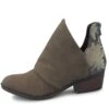 Blowfish Skirr-B Mushroom Brown Rustic Pewter Android Floral Low Heel Ankle Boots -Fashion Shoe Store blowfish skirr b mushroom brown rustic pewter android floral low heel ankle boots 83467