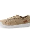 Blowfish Vesper Desert Sand Beige Colour Washed Canvas Low Top Trainers
