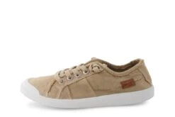 Blowfish Vesper Desert Sand Beige Colour Washed Canvas Low Top Trainers