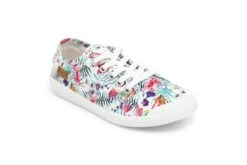 Blowfish Vesper Off White Hibiscus Floral Print Low Top Canvas Trainers