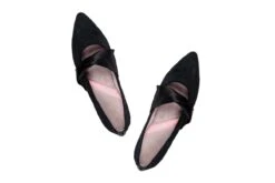 Fashion Shoe Store -Fashion Shoe Store butterfly twists lara black embossed velvet memory foam flat mary jane shoes 84860