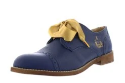 Fly London Cristina Rodrigues Dwell 03 Blue Navy Leather Lace Up Oxford Brogue Shoes
