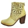 Felmini A027 Iris Laser Cut Mustard Yellow High Heel Leather Ankle Boots -Fashion Shoe Store felmini a027 iris laser cut mustard yellow high heel leather ankle boots 37504