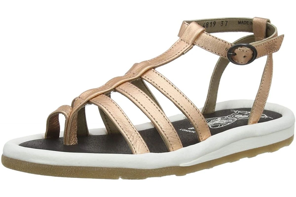 Fly London Font Idra Blush Rose Gold Leather Flat Gladiator Sandals 3 Fly London Font Idra Blush Rose Gold Leather Flat Gladiator Sandals