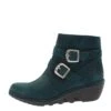 Fly London Perz Dark Petrol Teal Suede Wedge Heel Ankle Boots -Fashion Shoe Store fly london perz dark petrol teal suede wedge heel ankle boots 126176