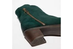 Fly London Zent Dark Green Forest Silky Suede Block Heel Ankle Boots -Fashion Shoe Store fly london zent dark green forest silky suede block heel ankle boots 185027