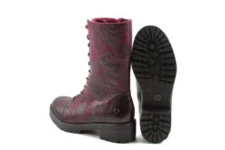 Heavenly Feet Arabella Wine Rose Floral Burgundy Lace Up Block Heel Vegan Boots -Fashion Shoe Store heavenly feet arabella wine rose floral burgundy lace up block heel vegan boots 127146