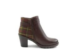 Heavenly Feet Rhona Chocolate Check Brown Block Heel Vegan Ankle Boots -Fashion Shoe Store heavenly feet rhona chocolate check brown block heel vegan ankle boots 126571