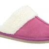 Hush Puppies Arianna Pink Suede Faux Fur Lined Mule Slippers -Fashion Shoe Store hush puppies arianna pink suede faux fur lined mule slippers 182350