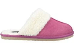 Hush Puppies Arianna Pink Suede Faux Fur Lined Mule Slippers -Fashion Shoe Store hush puppies arianna pink suede faux fur lined mule slippers 182353