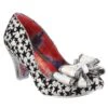 Irregular Choice Ban Joe Silver Glitter Black Star Mid Heel Court Shoes