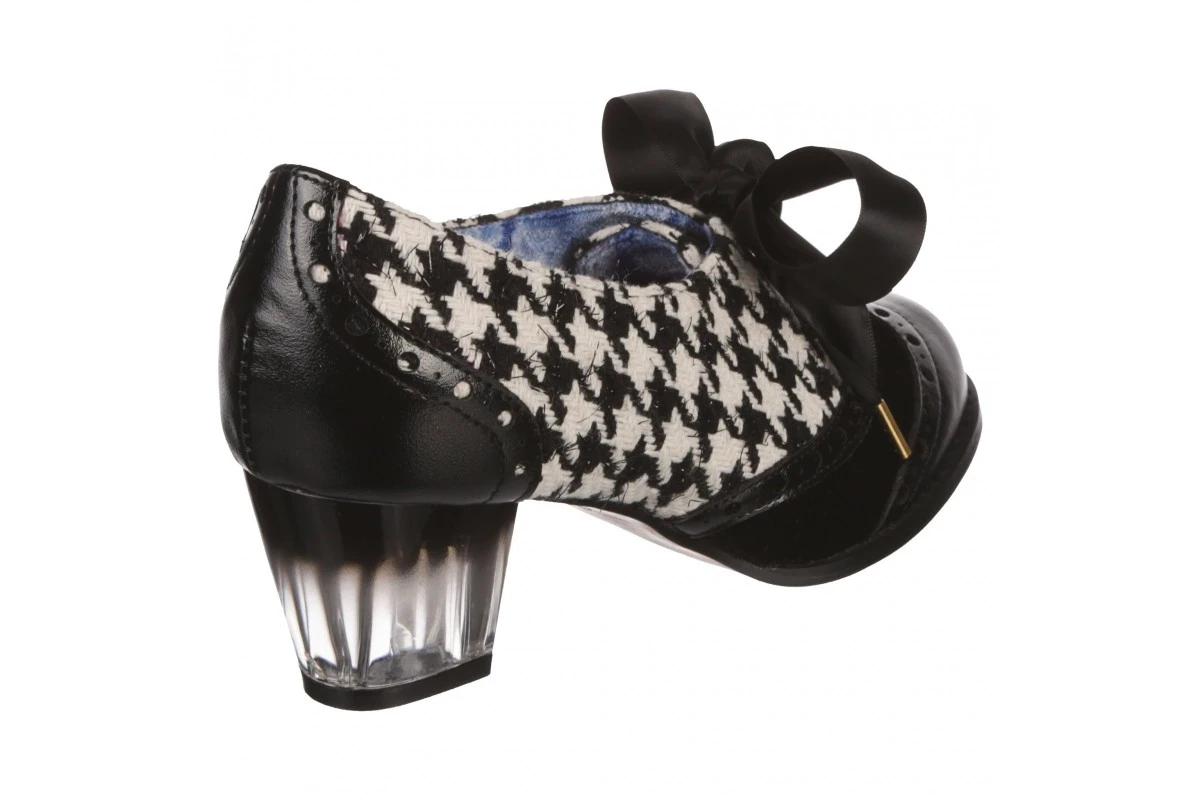 Irregular Choice Corporate Beauty Black White Dogtooth Mid Heel Brogue Shoes 5 Irregular Choice Corporate Beauty Black White Dogtooth Mid Heel Brogue Shoes - Image 3