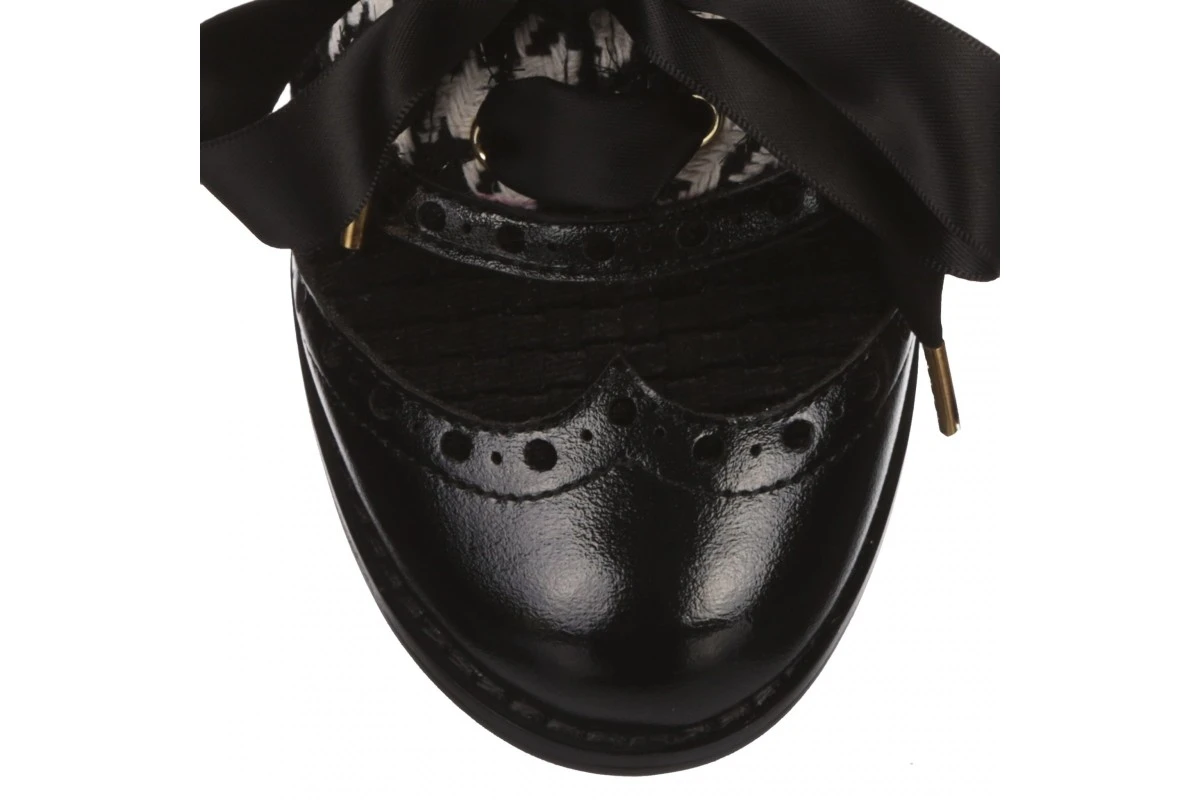 Irregular Choice Corporate Beauty Black White Dogtooth Mid Heel Brogue Shoes 6 Irregular Choice Corporate Beauty Black White Dogtooth Mid Heel Brogue Shoes - Image 4