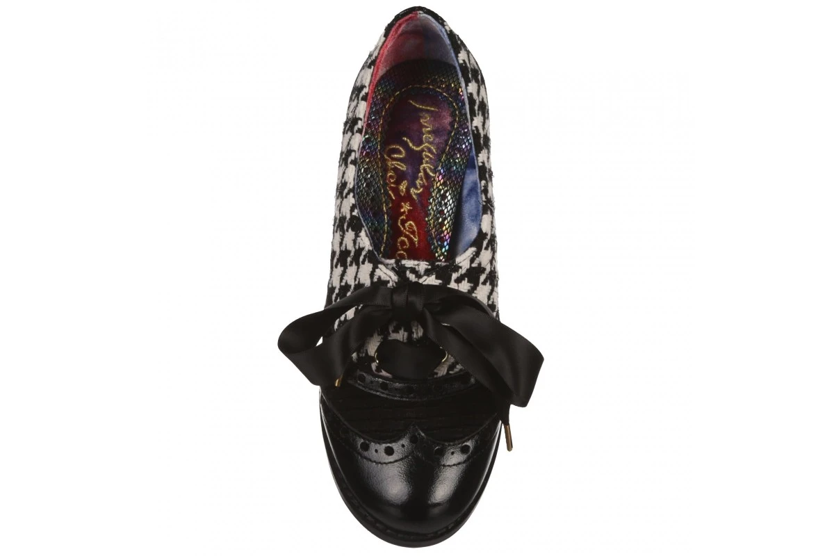 Irregular Choice Corporate Beauty Black White Dogtooth Mid Heel Brogue Shoes 7 Irregular Choice Corporate Beauty Black White Dogtooth Mid Heel Brogue Shoes - Image 5