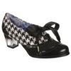 Irregular Choice Corporate Beauty Black White Dogtooth Mid Heel Brogue Shoes -Fashion Shoe Store irregular choice corporate beauty black dogtooth mid heel brogue shoes 259665