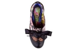 Irregular Choice Corporate Beauty Black Multi Floral Mid Heel Brogue Shoes -Fashion Shoe Store irregular choice corporate beauty black multi floral mid heel brogue shoes 199961