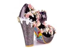 Irregular Choice Cosy Quilt Black Glitter High Heel Pastel Fabric Flowers Mary Jane Shoes -Fashion Shoe Store irregular choice cosy quilt black glitter high heel pastel fabric flowers mary jane shoes 253592