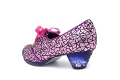 Irregular Choice Curio Low Pink Black Metallic Low Heel Lace Up Shoes -Fashion Shoe Store irregular choice curio low pink black metallic low heel lace up shoes 69679