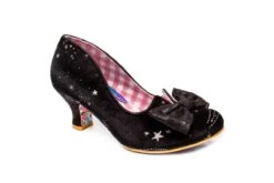 Irregular Choice Dazzle Razzle Black Silver Star Mid Heel Shoes