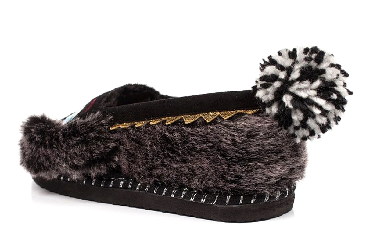 Irregular Choice Doggy Doze Black Grey Furry Slippers 4 Irregular Choice Doggy Doze Black Grey Furry Slippers - Image 2