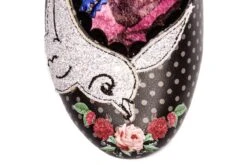 Irregular Choice Fly Free Black Floral Polka Dot Glitter Bird Mid Heel Court Shoes -Fashion Shoe Store irregular choice fly free black floral polka dot glitter bird mid heel court shoes 253534