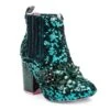 Irregular Choice Garden Pickle Teal Green Sequin High Heel Ankle Boots -Fashion Shoe Store irregular choice garden pickle teal green sequin high heel ankle boots 180429