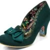 Irregular Choice Kanjanka Green Faux Suede Mid Heel Shoes -Fashion Shoe Store irregular choice kanjanka green faux suede mid heel shoes 43583