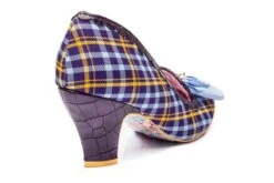 Irregular Choice Kanjanka Purple Blue Yellow Tartan Check Mid Heel Shoes -Fashion Shoe Store irregular choice kanjanka purple blue yellow tartan check mid heel shoes 168049