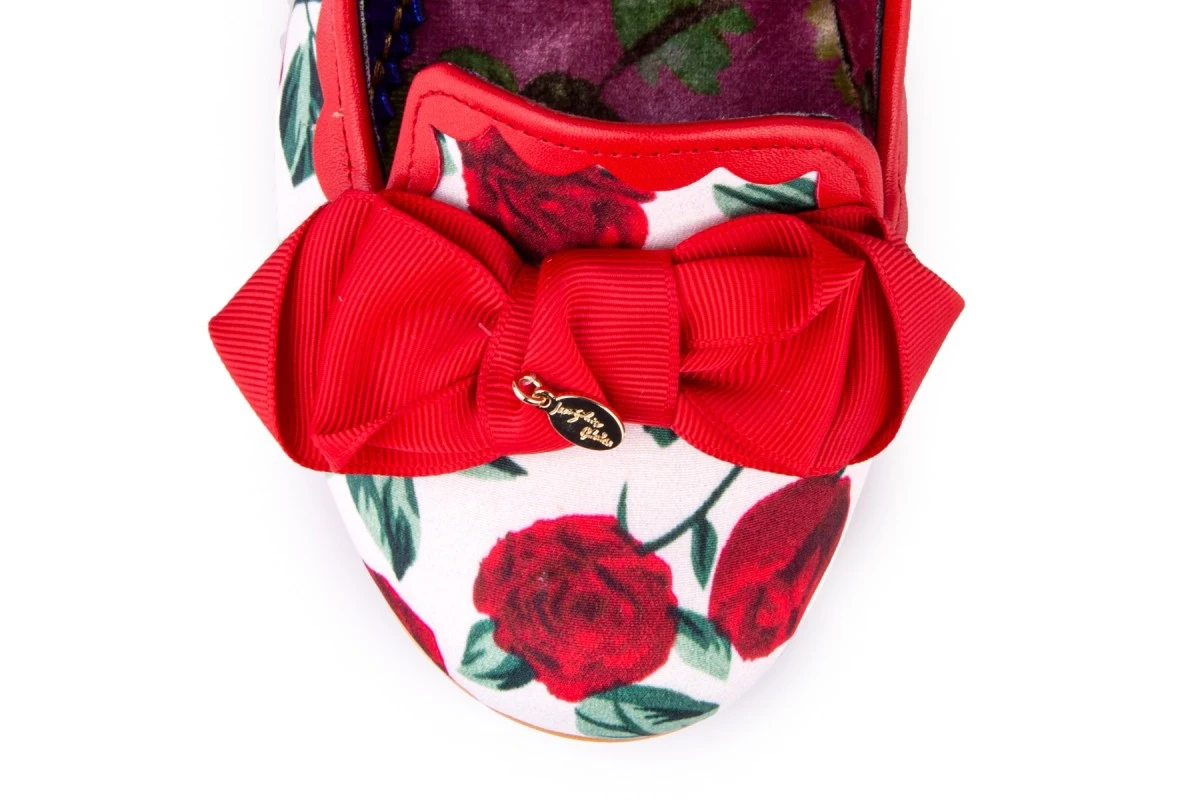 Irregular Choice Kanjanka Red Rose Floral Glitter Mid Heel Shoes 7 Irregular Choice Kanjanka Red Rose Floral Glitter Mid Heel Shoes - Image 5