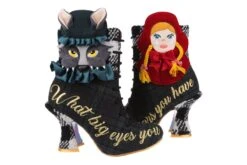 Irregular Choice Little Red Riding Hood Black Tartan Character High Heel Ankle Boots