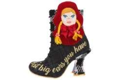 Irregular Choice Little Red Riding Hood Black Tartan Character High Heel Ankle Boots -Fashion Shoe Store irregular choice little red riding hood black tartan character high heel ankle boots 264017