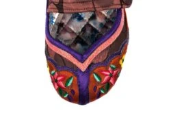 Irregular Choice Long Hot Summer Brown Blue Floral Embroidered Flat Shoes -Fashion Shoe Store irregular choice long hot summer brown blue floral embroidered flat shoes 55398