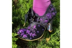 Irregular Choice Penny For Your Thoughts Black Purple Floral Embroidered High Heel Shoes -Fashion Shoe Store irregular choice penny for your thoughts black purple floral embroidered high heel shoes 279424