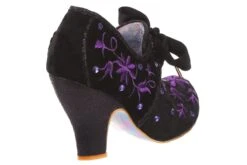 Irregular Choice Penny For Your Thoughts Black Purple Floral Embroidered High Heel Shoes -Fashion Shoe Store irregular choice penny for your thoughts black purple floral embroidered high heel shoes 279430