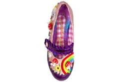 Irregular Choice Pipsqueak Purple Floral Rainbow Embroidered Mid Heel Mary Jane Shoes -Fashion Shoe Store irregular choice pipsqueak purple floral rainbow embroidered mid heel mary jane shoes 180704
