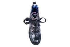 Irregular Choice Quick Getaway Black Floral Bronze Silver Block Heel Lace Up Ankle Boots -Fashion Shoe Store irregular choice quick getaway black floral bronze silver block heel lace up ankle boots 125938