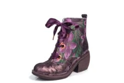 Irregular Choice Quick Getaway Pink Green Purple Block Heel Lace Up Ankle Boots