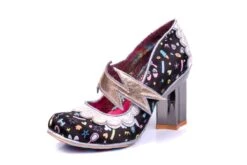 Irregular Choice Rainbow Thunder Black Lightning Bolt High Heel Shoes