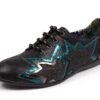 Irregular Choice Star Light Black Green Lace Up Flat Shoes -Fashion Shoe Store irregular choice star light black green lace up flat shoes 75470
